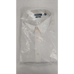 Lauren Ralph Lauren Mens Regular Fit White Button Down Shirt Cotton NEW
